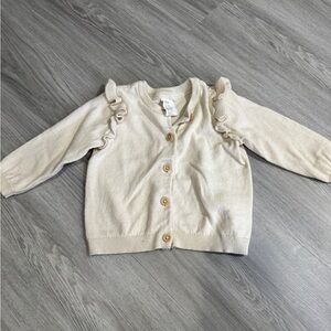 H&M Cream Kids Cardigan with Ruffle Detail